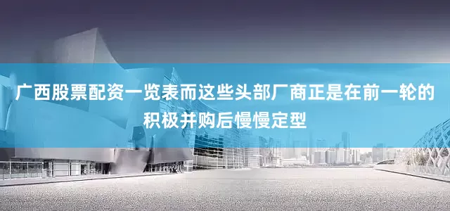 广西股票配资一览表而这些头部厂商正是在前一轮的积极并购后慢慢定型